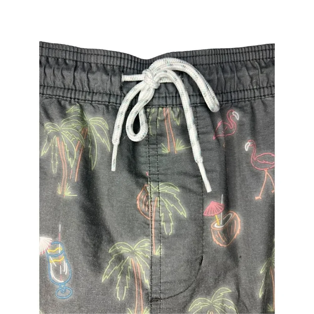 Goodfellow Flamingo & Palm Trees Swim Trunks - Men’s XL‎
